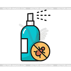 Tick spray cats and kittens remedy of fleas icon - vector clipart