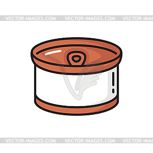 Canned beef canine cats food, kittens treat can - vector clipart