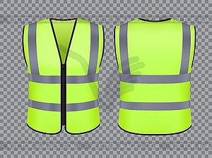 Safety vest jacket, security, worker uniform wear - vector clipart