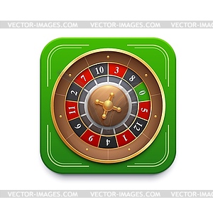 Casino roulette game wheel 3d icon, spin - vector image