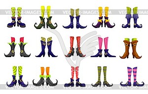 Cartoon legs of fairy, witch, sorceress, hellcat - vector image