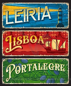 Португальские провинции Лиссабон, Лейрия и Порталегре - клипарт Royalty-Free