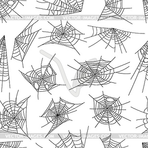 Halloween holiday cobweb and spiderweb net pattern - vector clip art