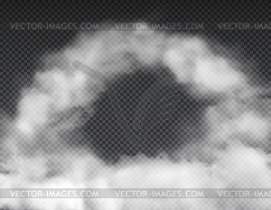 Round arch clouds on transparent background, fog - vector clipart