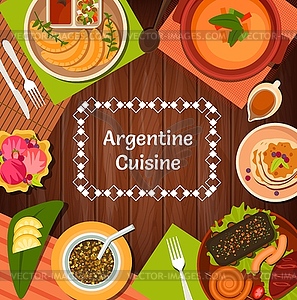 Argentine restaurant menu cover, Argentinian food - vector EPS clipart