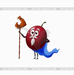 Maracuya plum magician fruit cartoon exotic mage - vector clipart / vector image