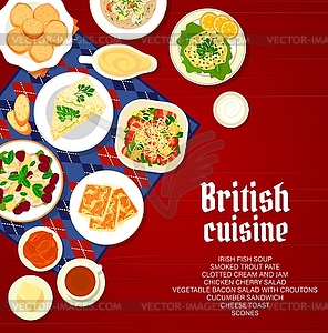 British food restaurant menu cover template - vector image