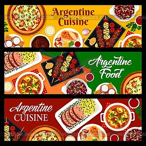 Argentine cuisine restaurant meals banners - vector clipart / vector image