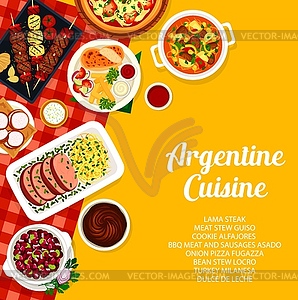 Argentine cuisine restaurant menu cover - vector clipart