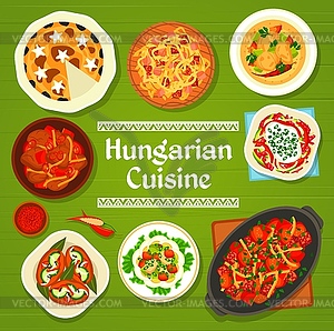 Hungarian cuisine food menu cover template - vector clipart