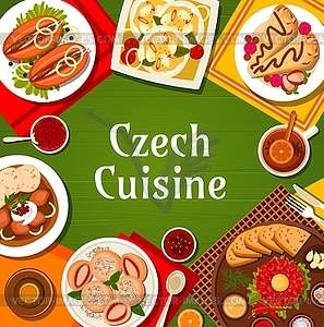 Czech cuisine meals and dishes menu cover - vector image