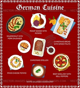 German cuisine food menu page template - vector clipart