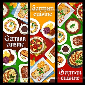 German cuisine restaurant food banners - vector image