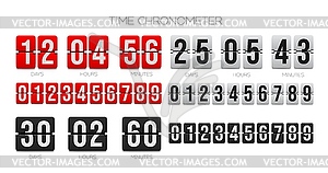 Flip countdown clock counter, time chronometer - vector clipart