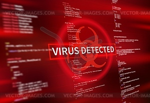 Предупреждение об обнаружении вируса на экране - векторный клипарт EPS