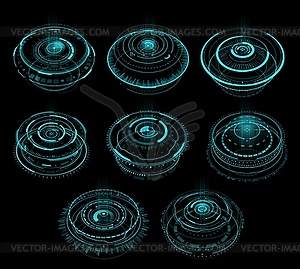 HUD cyberpunk futuristic circular virtual portal - vector image