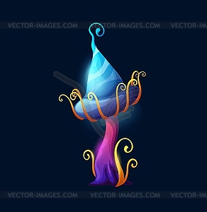 Fantasy blue mushroom with tentacles or whiskers - vector clipart / vector image