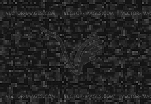 Coal carbon, charcoal cubic pixel blocks pattern - vector image