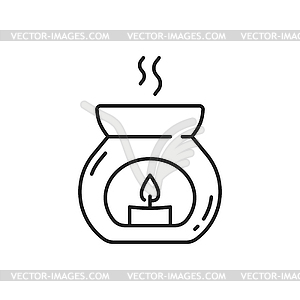 Горящая ароматическая свеча в стеклянной банке, чашке - изображение в векторном виде