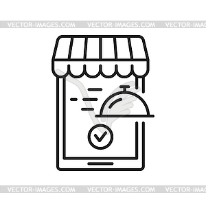 Food delivery icon online mobile application lunch - vector clip art