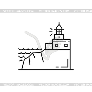 Cabo da Roca in Sintra, Portugal landscape icon - vector image