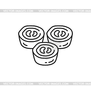 Portugal Chinese mooncake thin line icon - vector image