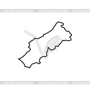 Map of Portugal line silhouette, portuguese state - royalty-free vector image