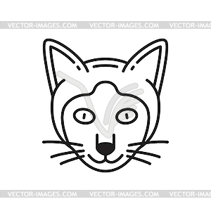 Cat animal face portrait, siamese kitten - vector image