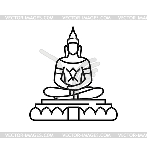 Buddhism religion symbol Buddha statue - vector image