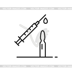Вакцина против коронавируса и инъекционная вакцина - векторный дизайн