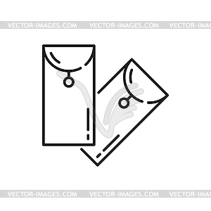 Chinese envelope for money thin line icon - vector image