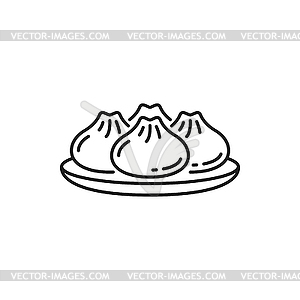 Steamed stuffed baozi traditional chinese food - royalty-free vector image