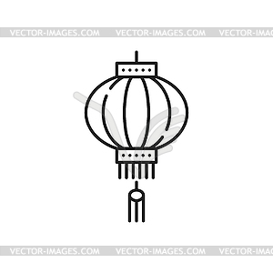 Paper lamp Chinese Korean Japanese lantern outline - vector image