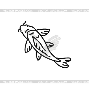 Fish chinese carp, horoscope zodiac astrology sign - vector clip art