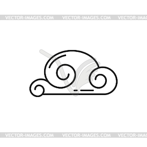 Wind, cloud or wave swirl thin line icon - vector image