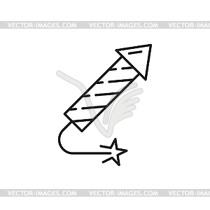 Festive rocket New Year Xmas firecracker - vector image