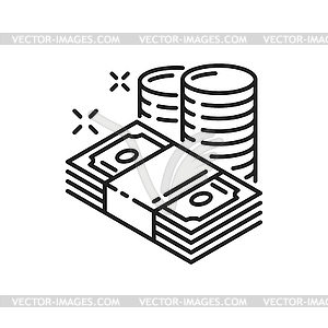 Paper bills and coins, money payments - vector EPS clipart