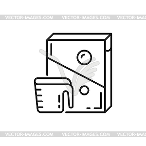 Measuring cup and washing powder detergent package - vector clipart