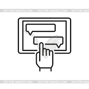 Checklist in application shopping chatting online - vector image