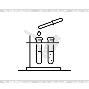 Лабораторная посуда капля и колба, генная инженерия - изображение в векторе / векторный клипарт
