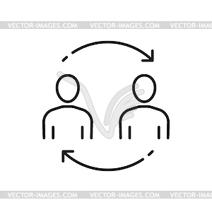 Business people communicate brainstorming together - vector clipart