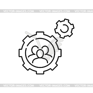 People in cogwheel cooperating together brainstorm - vector clipart