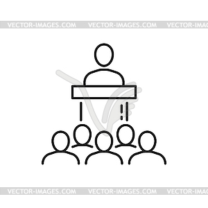 President, boss or politician speaking on podium - vector clipart / vector image