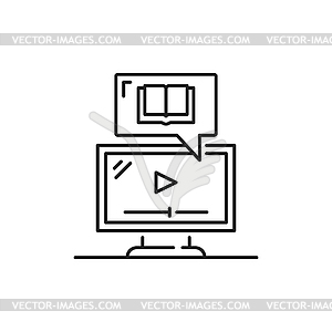 Online education, encyclopedia on computer display - vector EPS clipart
