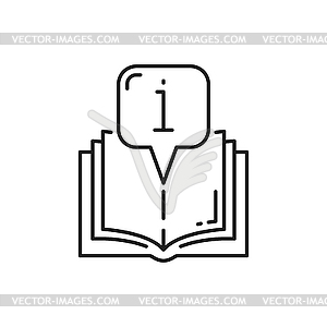 Book or catalogue with information sign - vector image