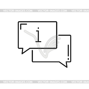 Chat bubbles with information sign, question box - royalty-free vector image