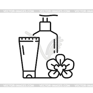 Beauty cosmetics cream bottles skin care products - vector clip art