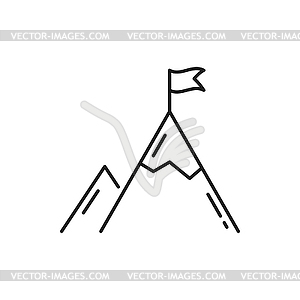 Flag mountain peak leadership, career achievement - vector EPS clipart