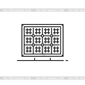 Photovoltaic cell of solar panel, sun battery icon - vector image