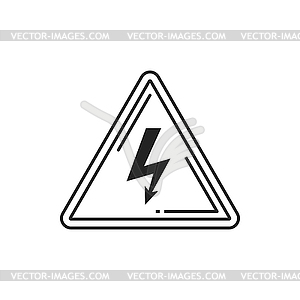 Предупреждающий знак значка мощности высокого напряжения - векторное графическое изображение